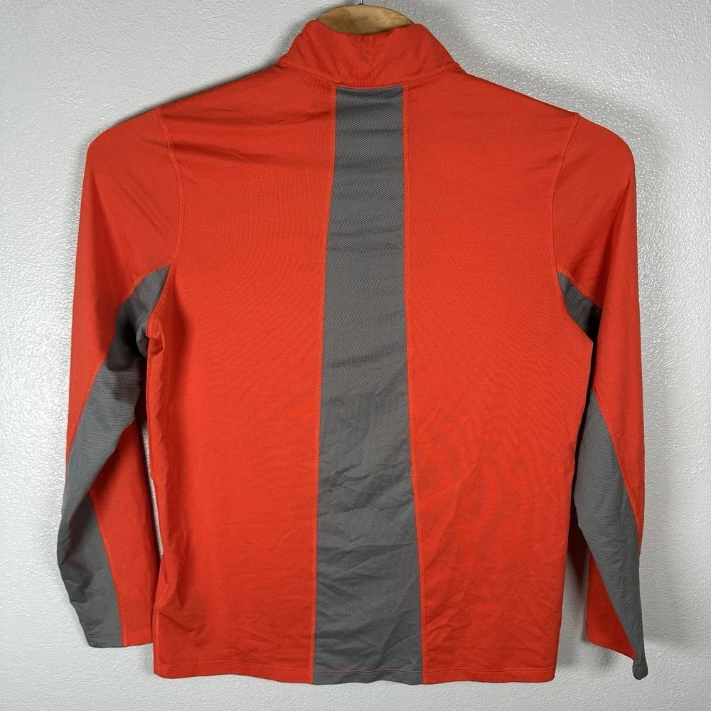 The North Face FlashDry-XD 1/4 Zip Pullover Active Shirt Mens Large Orange Gray